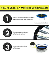 Gymax Replacement Trampoline Mat Jumping Mat Fits 16ft Frame w/ V-Hooks