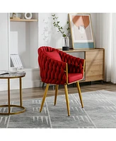 Boyel Living Handwoven Modern Casual Chairs Universal Foot Nails Metal Chair Legs with Pillow