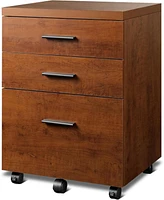 Devaise 3 Drawer File Cabinet for Home Office, Wood Under Desk Filing Cabinet, Rolling Printer Stand with Wheels