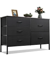Wlive Dresser for Bedroom with 5 Drawers Wide Drawer Organizers Chest of Fabric Living Room Closet Hallway