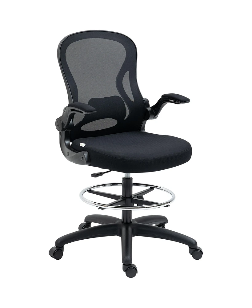 Vinsetto Drafting Chair, Tall Ergonomic Mesh Office Chair for Sding Desk