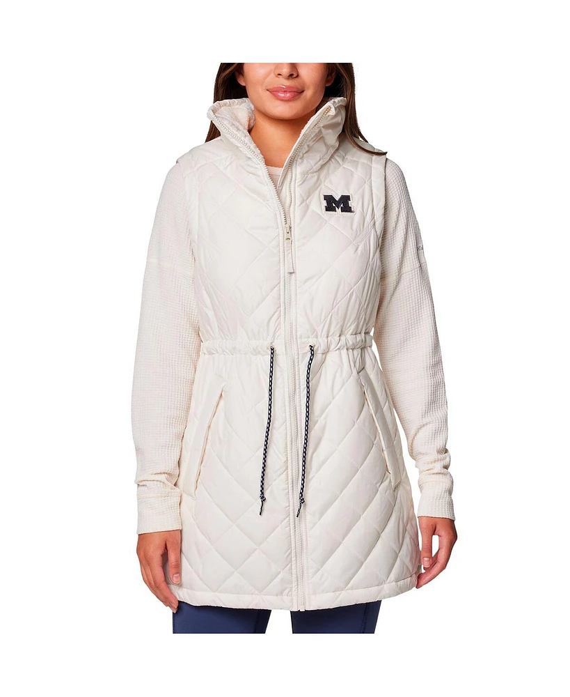 Columbia Women's White Michigan Wolverines Crested Peak Full-Zip Vest