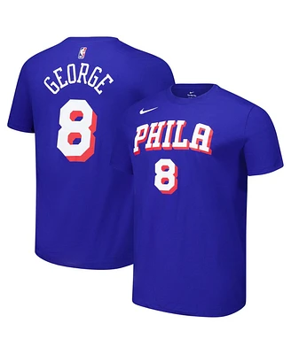 Nike Men's and Women's Paul George Royal Philadelphia 76ers Name Number T-Shirt