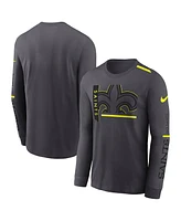 Nike Men's Anthracite New Orleans Saints Volt performance Long Sleeve T-shirt