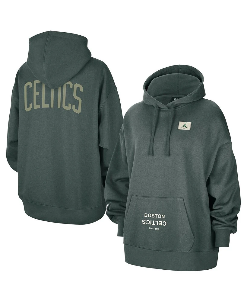 Jordan Women's Green Boston Celtics Courtside Statement Edition Oversize Pullover Hoodie