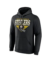 Fanatics Men's Black Pittsburgh Steelers Geometric Chrome Pullover Hoodie