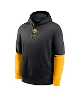 Nike Men's Black/Gold Iowa Hawkeyes 2024 Sideline Club Pullover Hoodie