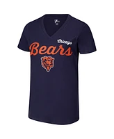 G-iii 4Her by Carl Banks Women's Navy Chicago Bears Post Season V-Neck T-Shirt