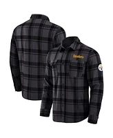 Fanatics Men's Black Pittsburgh Steelers Plaid Button-Up Shirt