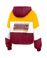 Wear by Erin Andrews Women's Burgundy Washington Commanders Color Block Full-Zip Windbreaker Jacket