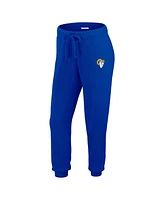 Wear by Erin Andrews Women's Cream Los Angeles Rams Knitted Tri-blend Long Sleeve T-shirt Pants Lounge Set