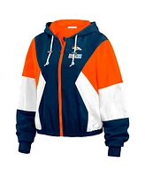 Wear by Erin Andrews Women's Royal Denver Broncos Color Block Full-zip Windbreaker Jacket