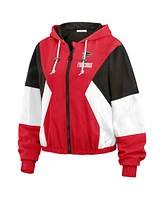 Wear by Erin Andrews Women's Red Atlanta Falcons Color Block Full-zip Windbreaker Jacket