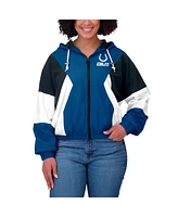 Wear by Erin Andrews Women's Blue Indianapolis Colts Color Block Full-zip Windbreaker Jacket