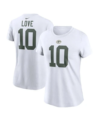 Nike Women's Love White Green Bay Packers Player Name Number T-Shirt