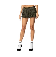 Edikted Women's Camo Pleated Mini Skort