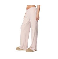 Edikted Womens Roselle Ribbed Pants