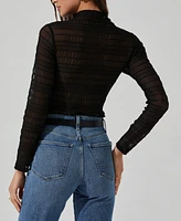Astr the Label Women's Owena Mock-Neck Long-Sleeve Top