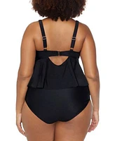 Raisins Curve Trendy Plus Size Topanga Peplum Tankini Top Coco Bikini Bottoms