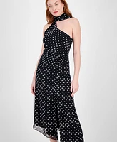 Rachel Roy Women's Hope Printed Asymmetric Halter Dress