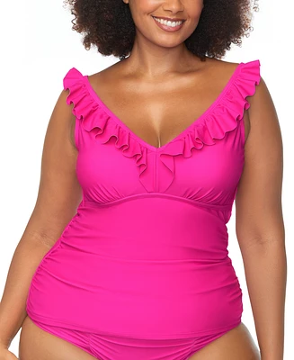 Raisins Curve Trendy Plus Andressa Ruffle-Trim Tankini