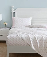 Laura Ashley 200-Thread Count Cotton Percale 4 -Pc. Sheet Set, Queen