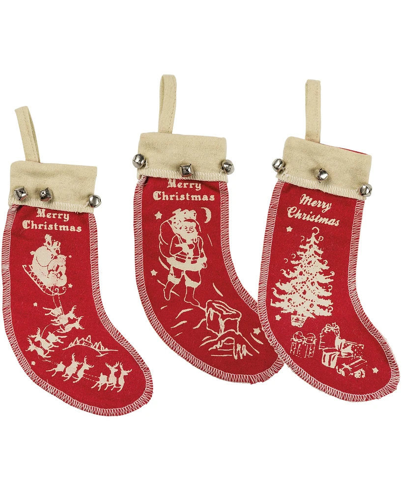 Primitives by Kathy Retro Christmas Felt Stocking Ornaments