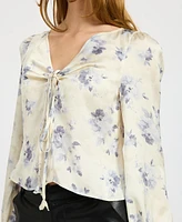 En Saison Women's Petra Floral Tie-Neck Blouse