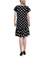 Ny Collection Women's Double Layer Flutter Sleeve Dress