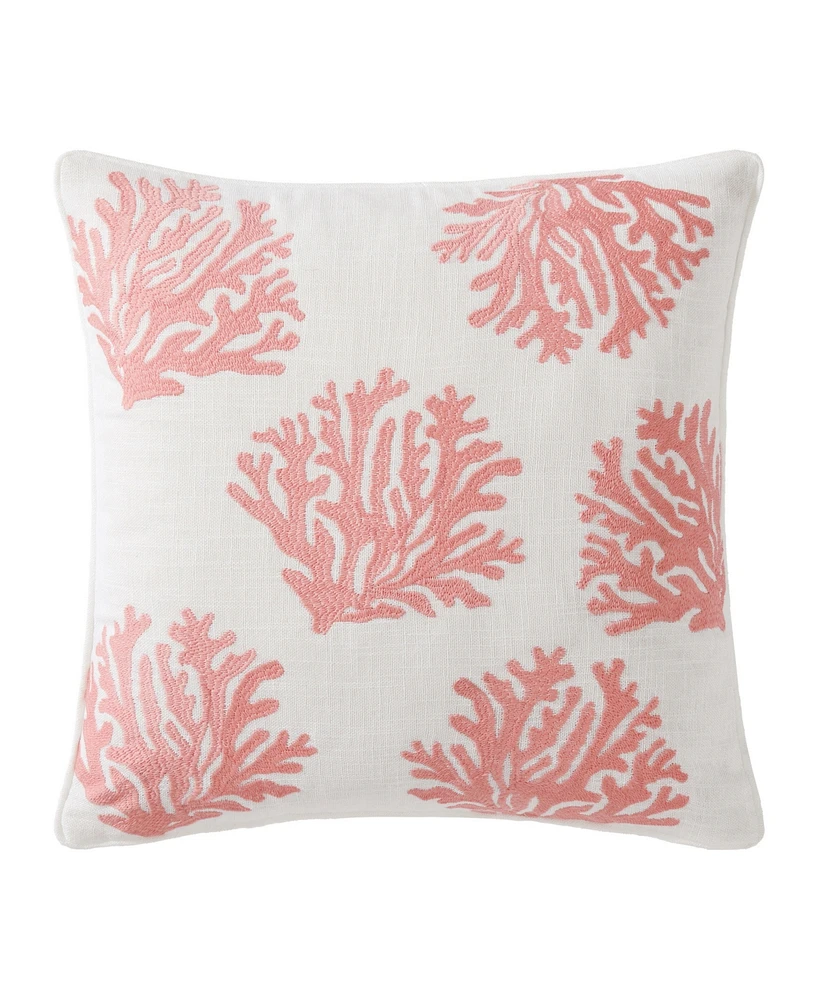 Tommy Bahama Home Coral Island Slub Decorative Pillow, 20" X 20"