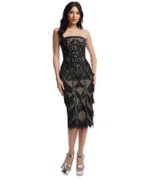 Dress the Population Women's Viviana Sequined Fringe