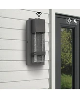 Flynama 1-Light Dusk to Down Outdoor HardWired Wall Lantern Sconce With Led