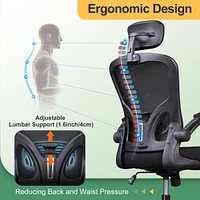 Galaxhero Ergonomic Office Chair for 5'2"-6'4" Users, High Back Mesh Computer Desk Chair with Flip-up Armrests & Adjustable Headrest, 300 lb