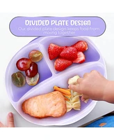 Sperric Baby Boys Silicone Suction Plate 100% Food Grade Divided Self Feeding Training Set | Bpa-Free, Microwave & Dishwa