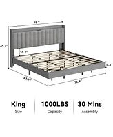 gaomon Size Floating Bed Frame with Led Lights