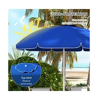 Slickblue Sapphire Outdoor Beach Umbrella - Stylish Portable Sunshade for Beach, Patio, and Use