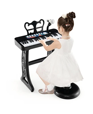 Gymax 37-Key Kids Piano Keyboard Toy Musical Electronic Instrument w/ Stool