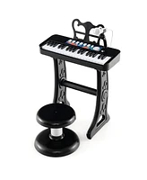 Gymax 37-Key Kids Piano Keyboard Toy Musical Electronic Instrument w/ Stool