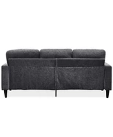 Modern Design Chenille 3 Seat L-Shape Sectional Sofa with Storage Chaise for Apartment, Studio, Office,Living Room,L shape-Dark Grey