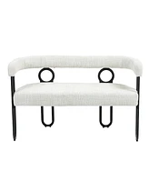 Streamdale Furniture Modern Loveseat 2 Seater Sofa Chenille Fabric Couch with Arms and Metal Legs for Living Room, Home Office, Studio (Beige Chenille