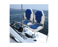 gaomon 2 Pack Folding Boat Seats, High Back Fishing Boat Seat, Comfortable Boat Chairs with Thick Sponge Padding and Hinge for Sightseeing Boat