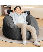 Bean Bag Chair 4Foot Luxurious Velvet Ultra Soft Fur with High-Rebound Memory Foam for Adults Plush Lazy Sofa with Fluffy Removable Sponge