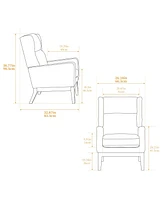 26.18" Wide Modern Accent Chair,Polyester Blend High Back Reading Chair, Upholstered Armchair Club Chair,Single Sofa with Wood Legs for Living Ro