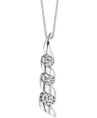 Sirena Diamond Swirled Pendant Necklace (1/2 ct. t.w.) 14k Yellow or White Gold