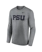 Nike Men's Heather Gray Penn State Nittany Lions Primetime Alternate Logo Legend Long Sleeve T-Shirt