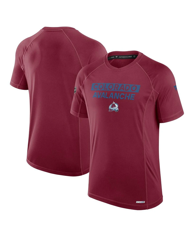 Fanatics Men's Burgundy Colorado Avalanche Authentic Pro Rink Tech T-Shirt