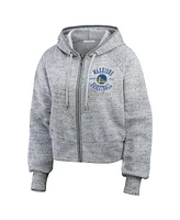 Wear by Erin Andrews Women's Heather Gray Golden State Warriors Speckled Radiator Full-Zip Hoodie