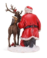 Napco Santa with Reindeer Figurine