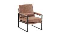 Slickblue Light Brown Technology Fabric Indoor Leisure Chair - Single Iron Frame Chair for Stylish Comfort and Relaxation