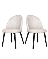 Slickblue Set of 2 Classic Dining Chairs Modern Pu Leather Mid Back Side Chairs with Stainless Steel Legs